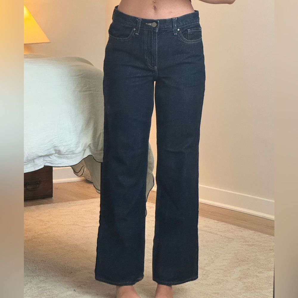 Uniqlo Dark Wash Wide Leg Jeans Size Small